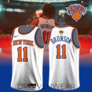 New York Knicks Jalen Brunson No11 Finals Edition Jersey 2026 by Drovenwear.com