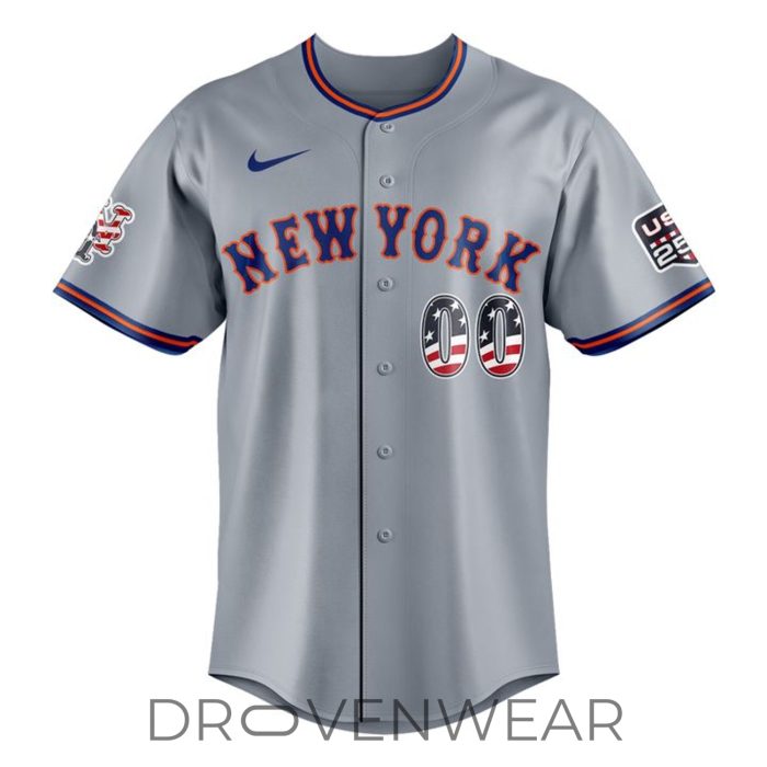 New York Mets USA 250 Independence Day Road Baseball Jersey - Image 2