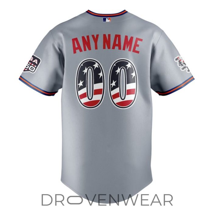 New York Mets USA 250 Independence Day Road Baseball Jersey - Image 3