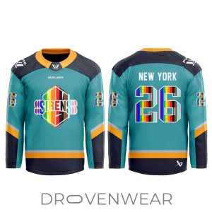 New York Sirens Pride Celebration 2026 Custom Hockey Jersey by Drovenwear.com