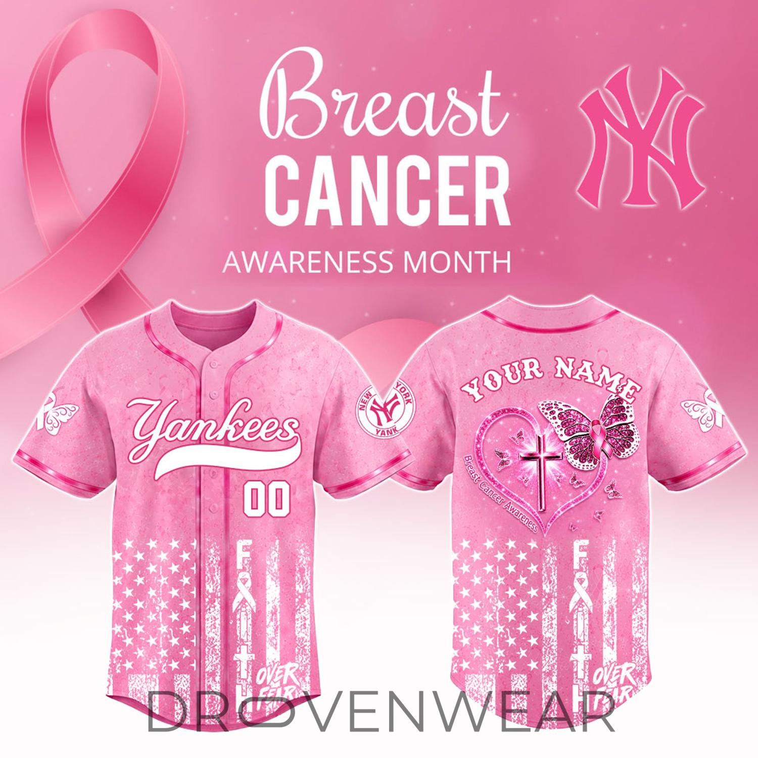 New York Yankees Breast Cancer Awareness 2026 Special Personalized Jersey New York Yankees Breast Cancer Awareness 2026 Special Personalized Jersey