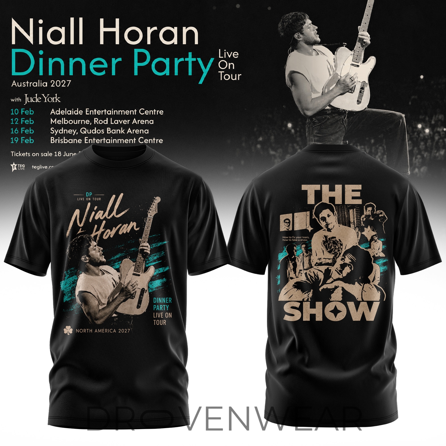 Niall Horan Dinner Party Australia Tour Graphic Tee Niall Horan Dinner Party Australia Tour Graphic Tee