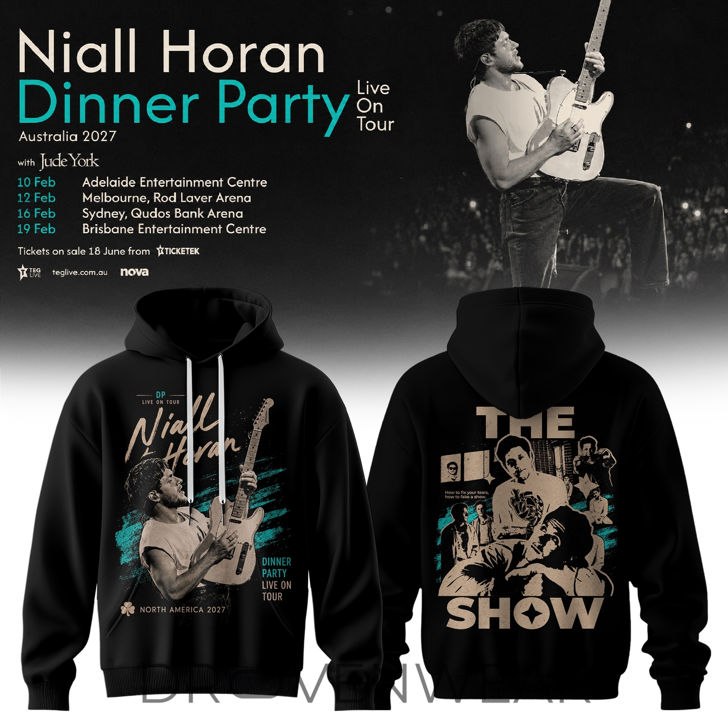 Niall Horan Dinner Party Australia Tour Pullover Hoodie Niall Horan Dinner Party Australia Tour Pullover Hoodie