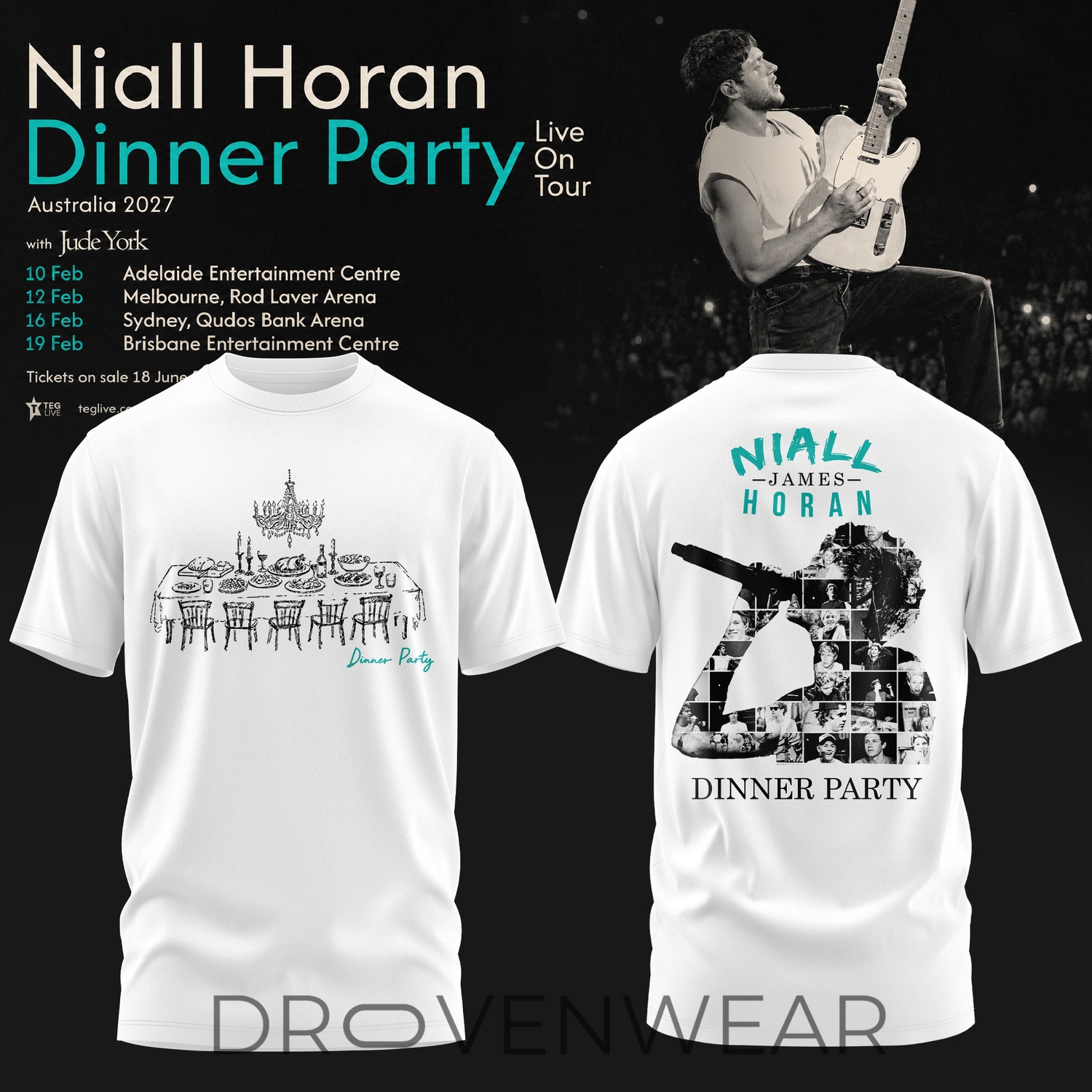 Niall Horan Dinner Party Australia Tour Tee V4 Niall Horan Dinner Party Australia Tour Tee V4