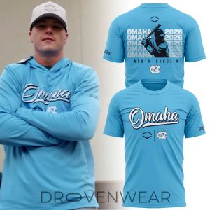 North Carolina Omaha 2026 Baseball Blue Tee V2 by Drovenwear.com
