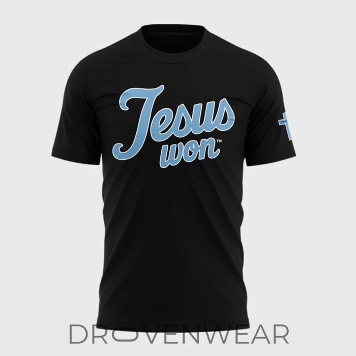 North Carolina Tar Heels JESUS WON Black Fan Shirt 2026 - Image 2