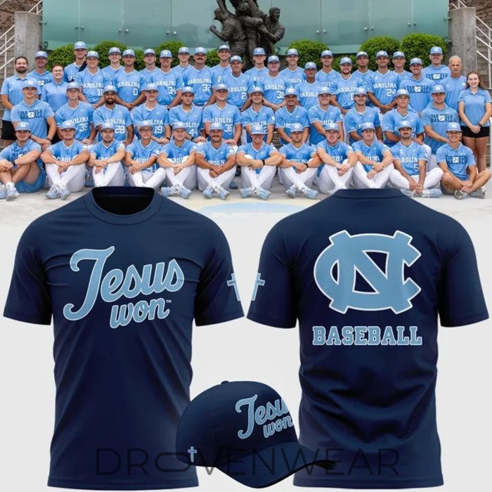 North Carolina Tar Heels Jesus Won 2026 T-Shirt - Image 3