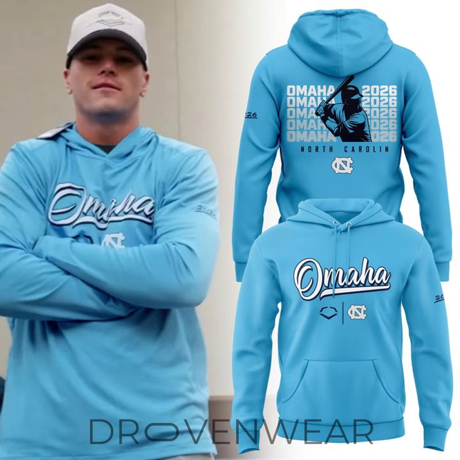 North Carolina Tar Heels Omaha Bound 2026 College World Series Hoodie North Carolina Tar Heels Omaha Bound 2026 College World Series Hoodie
