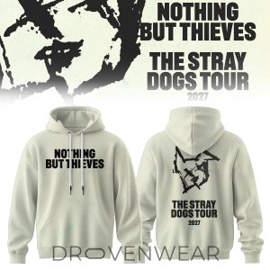 Nothing But Thieves Stray Dogs Sketch Tour 2026 White Hoodie by Drovenwear.com