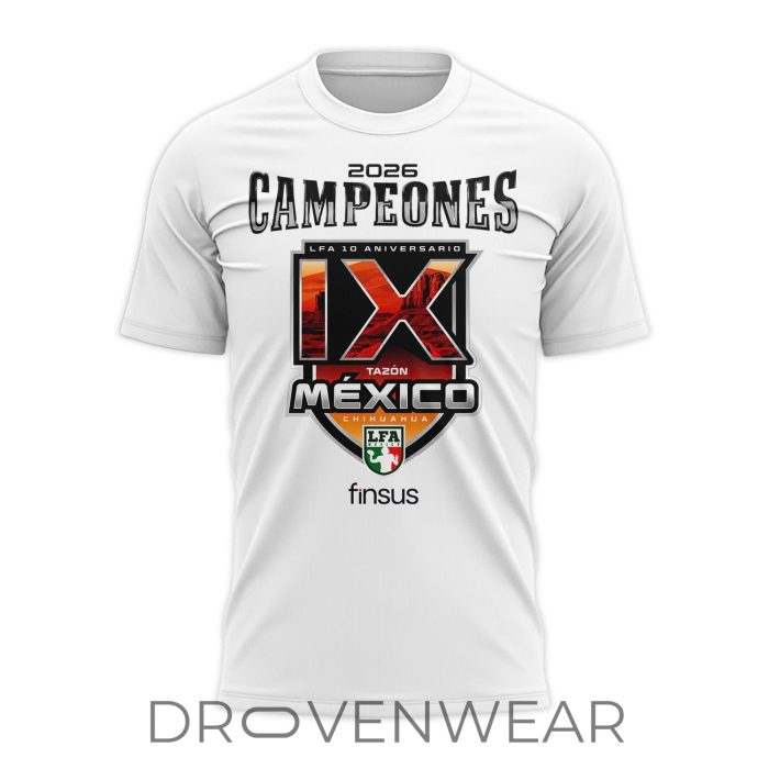 Official 2026 Tazón México IX Champion Caudillos de Chihuahua Tee - Image 2