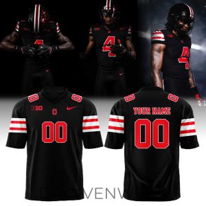Ohio State Buckeyes Back In Black Football Jersey by Drovenwear.com