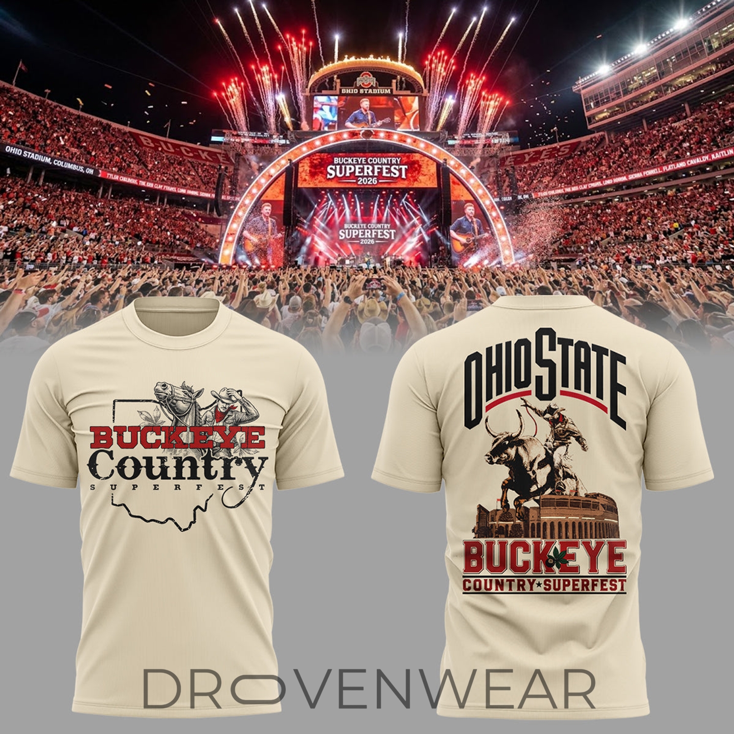 Ohio State Buckeyes Country Superfest 2026 Graphic Shirt Ohio State Buckeyes Country Superfest 2026 Graphic Shirt
