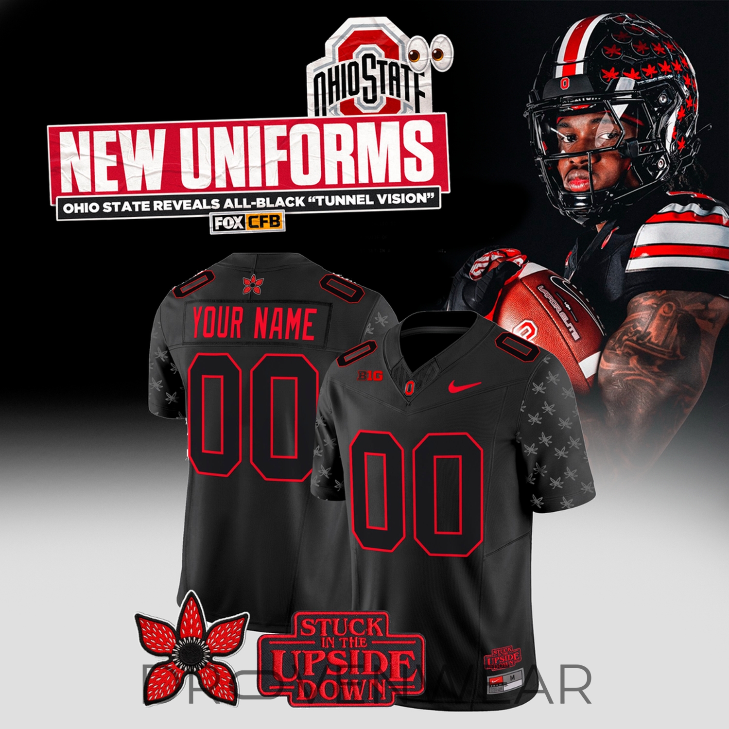 Ohio State Buckeyes Tunnel Vision Black Football Jersey Ohio State Buckeyes Tunnel Vision Black Football Jersey