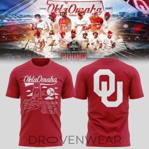 Oklahoma Baseball OklaOmaha 2026 Championship Red TShirt by Drovenwear.com