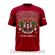 Oklahoma Sooners Baseball Champions 2026 Men's College World Series Red Shirt - Image 2