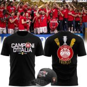Olimpia Milano Italian Champions 2026 Black Graphic T-Shirt