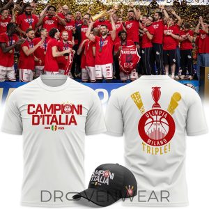 Olimpia Milano Italian Champions 2026 Black Graphic TShirt by Drovenwear.com