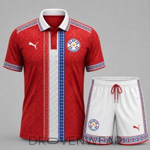 Paraguay FIFA World Cup 2026 Cultural Polo Shorts Set by Drovenwear.com