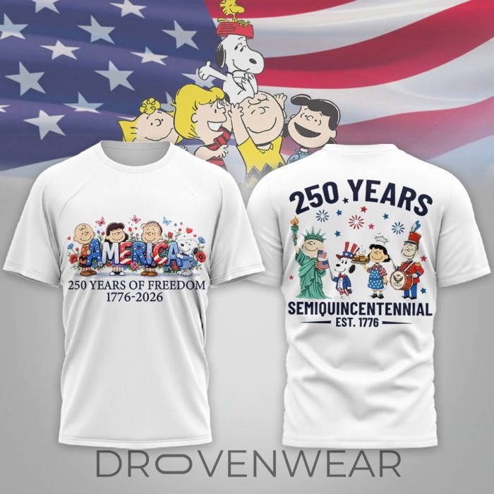 Peanuts Snoopy America 250th Anniversary Freedom Celebration Shirt - Image 2