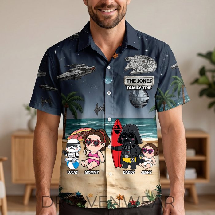 Personalized Space Family Vacation Hawaiian Shirt Summer Matching Outfit 04qhtn - Image 2