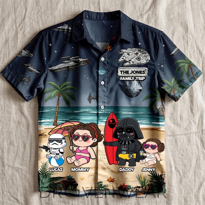 Personalized Space Family Vacation Hawaiian Shirt Summer Matching Outfit 04qhtn - Image 3