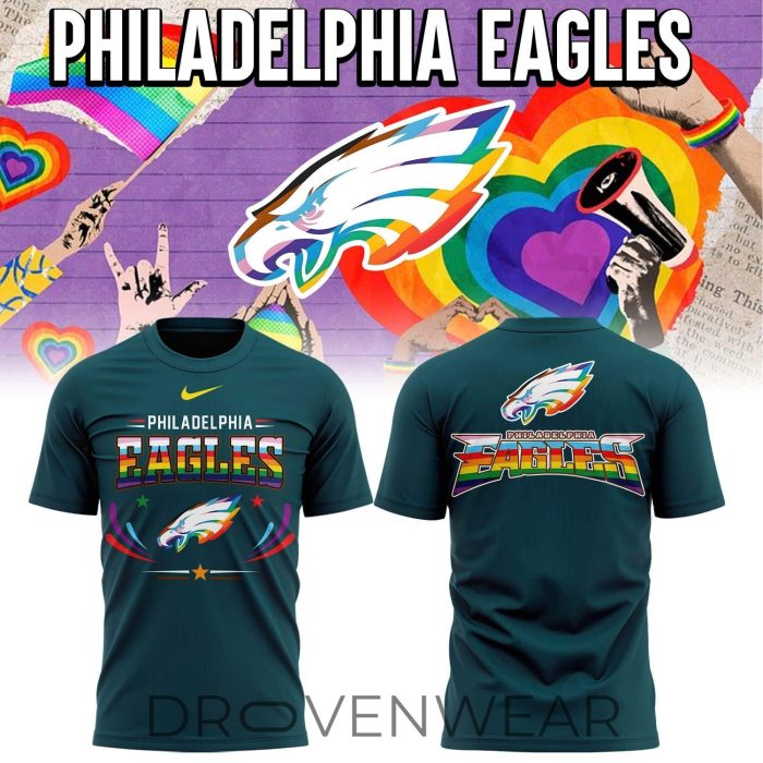 Philadelphia Eagles LGBTQ Pride Edition Black Tee 2026 Version 1 - Image 3