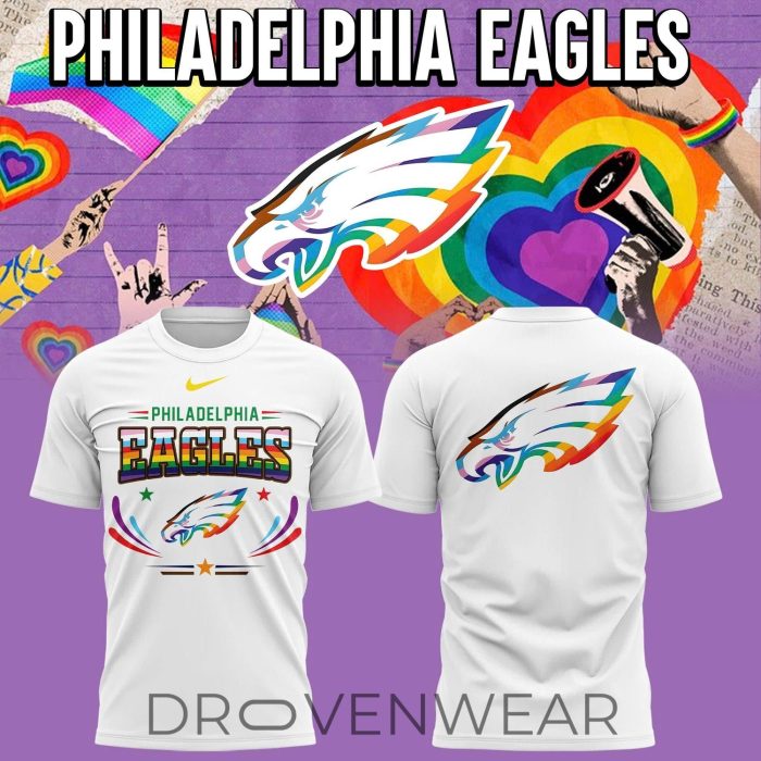 Philadelphia Eagles Rainbow Pride Fan T-Shirt 2026 Version 2 - Image 2