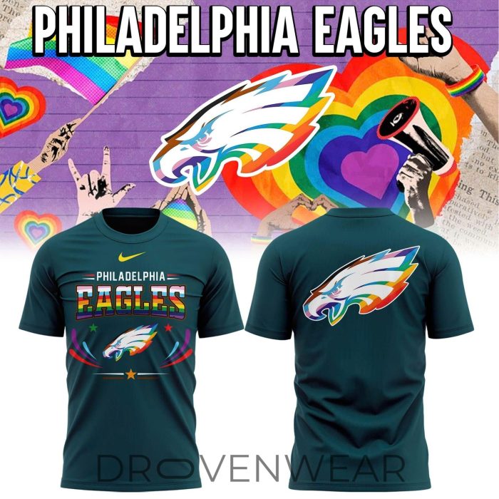 Philadelphia Eagles Rainbow Pride Fan T-Shirt 2026 Version 2 - Image 3