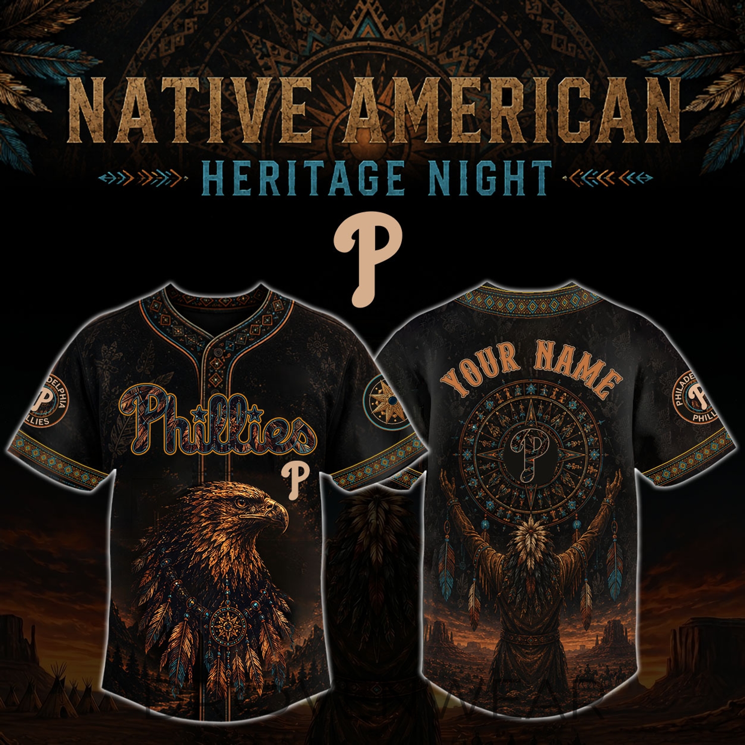 Philadelphia Phillies Indigenous Heritage Celebration Personalized Baseball Jersey | 3D Special Edition Philadelphia Phillies Indigenous Heritage Celebration Personalized Baseball Jersey | 3D Special Edition