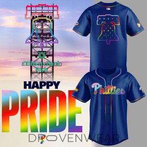 Philadelphia Phillies Pride Celebration Blue Jersey 2026 by Drovenwear.com