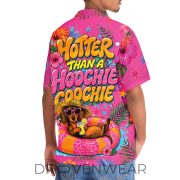Pink Dachshund Hotter Than A Hoochie Coochie Funny Hawaiian Shirt - Image 4