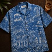 Pink Floyd Dark Side of the Moon Wish You Were Here Toile Hawaiian Shirt