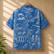 Pink Floyd Dark Side of the Moon Wish You Were Here Toile Hawaiian Shirt - Image 4