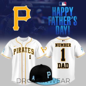 Pittsburgh Pirates Number One Dad Fathers Day Baseball Jersey by Drovenwear.com