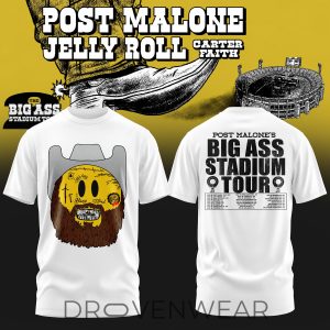 Post Malone BIG ASS Stadium Tour 2026 Graphic TShirt by Drovenwear.com