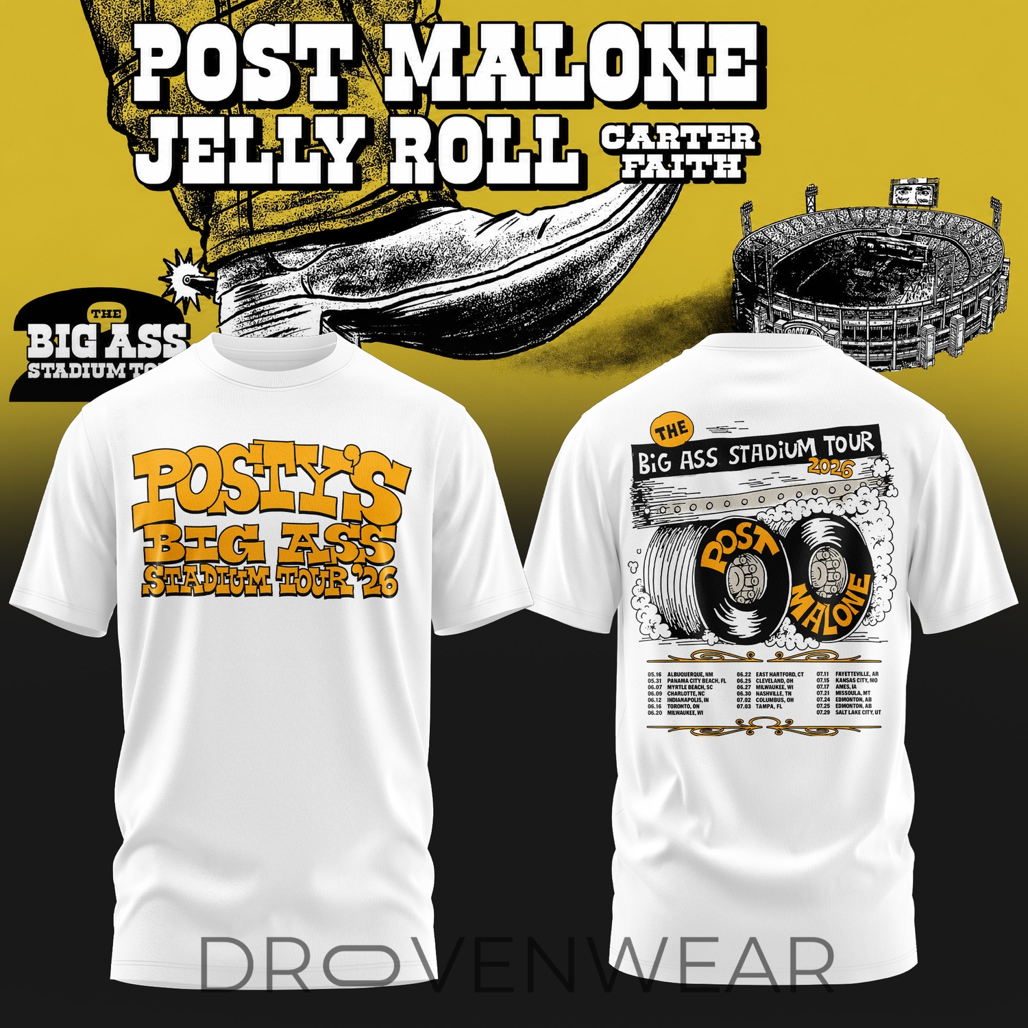 Post Malone BIG ASS Stadium Tour Limited Fan Tee V10 Post Malone BIG ASS Stadium Tour Limited Fan Tee V10