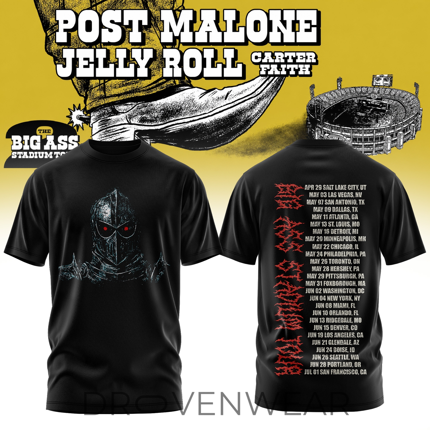 Post Malone BIG ASS Stadium Tour Memorial Tee V9 Post Malone BIG ASS Stadium Tour Memorial Tee V9