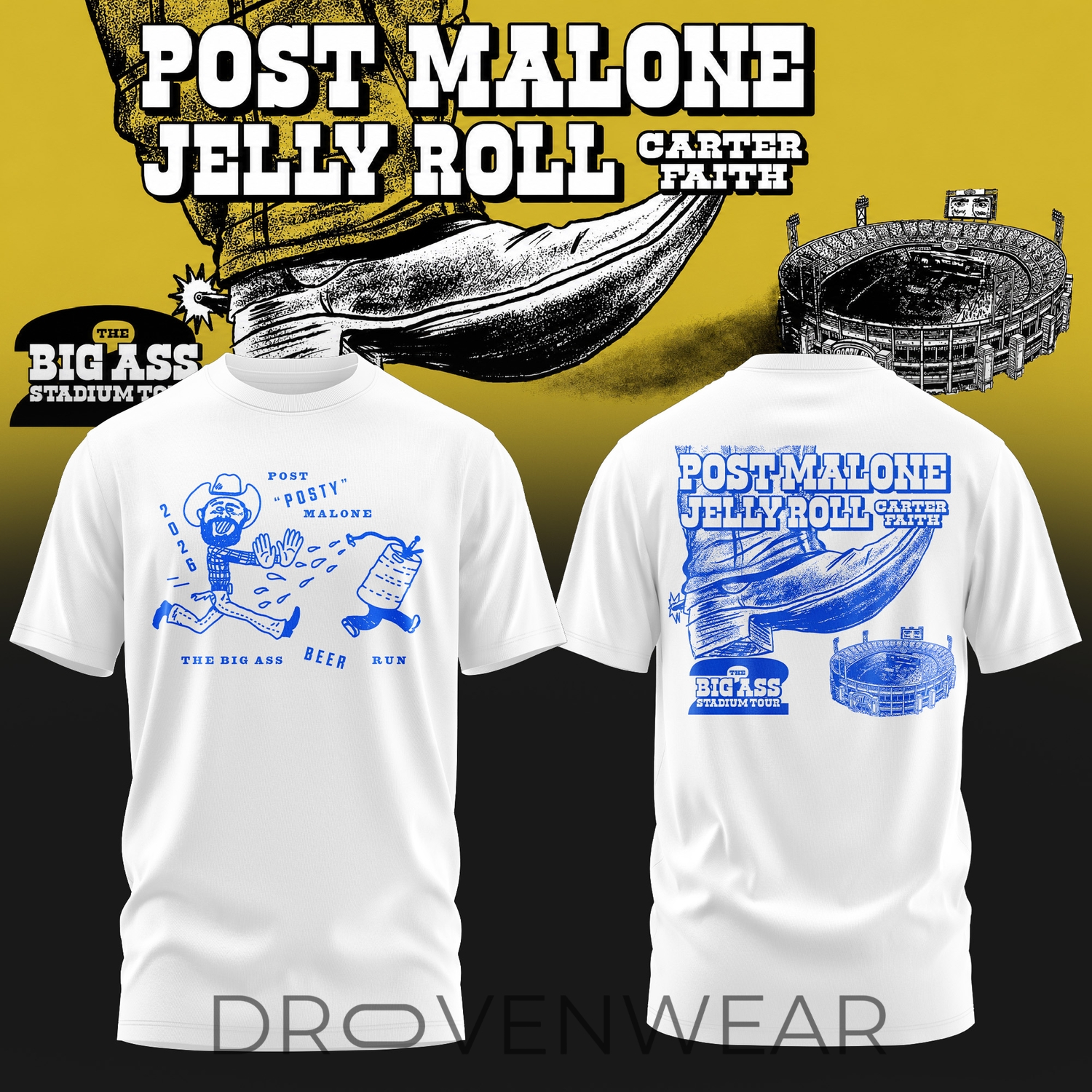 Post Malone BIG ASS Stadium Tour Streetwear Tee V7 Post Malone BIG ASS Stadium Tour Streetwear Tee V7