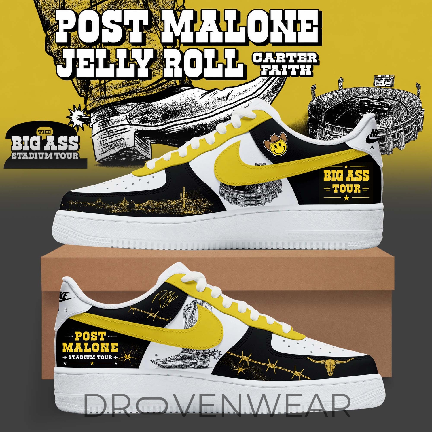 Post Malone BIG ASS Stadium World Tour Premium Sneakers V2 Post Malone BIG ASS Stadium World Tour Premium Sneakers V2