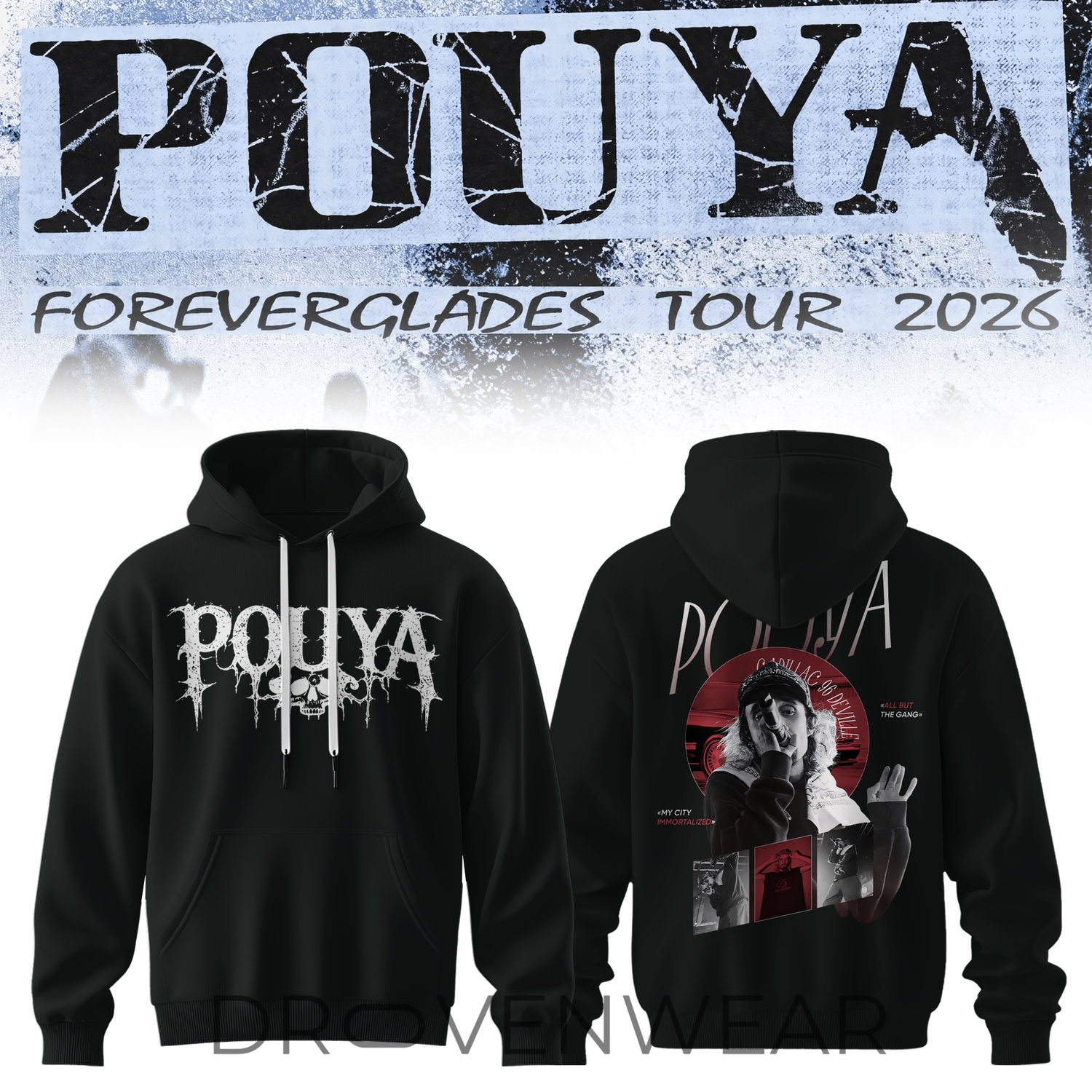 Pouya Foreverglades Tour 2026 Black Hoodie V3 Pouya Foreverglades Tour 2026 Black Hoodie V3