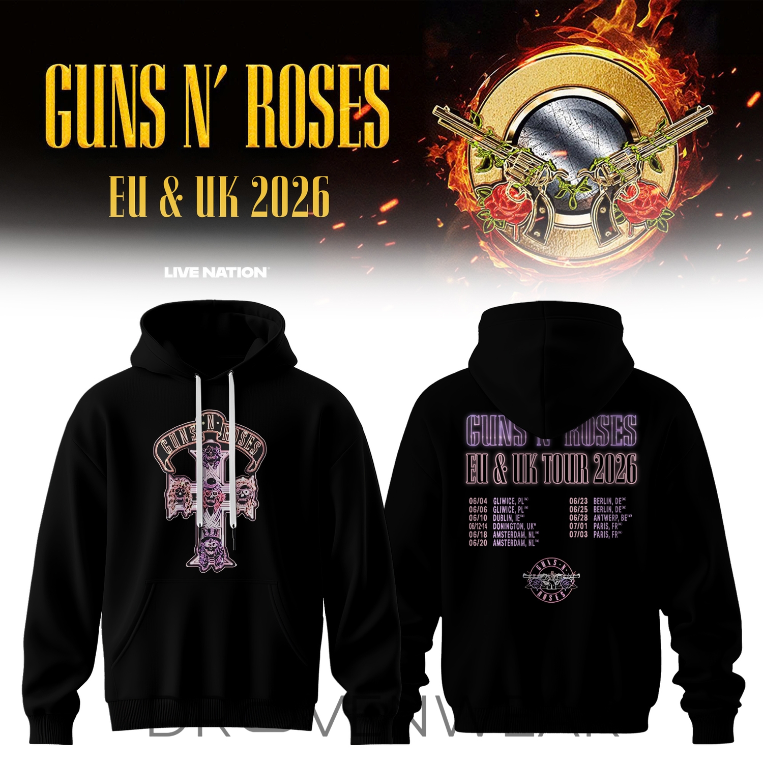Premium Edition Guns N' Roses World Tour 2026 Hoodie Premium Edition Guns N' Roses World Tour 2026 Hoodie