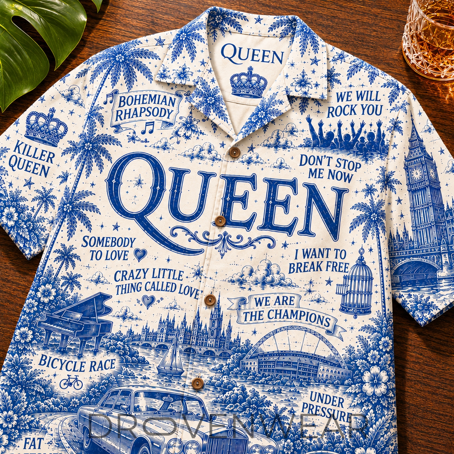 Queen Band Special Edition Tropical Blue Hawaiian Shirt Queen Band Special Edition Tropical Blue Hawaiian Shirt