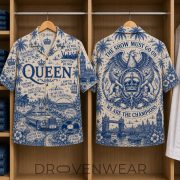 Queen Band Special Edition Tropical Blue Hawaiian Shirt - Image 2