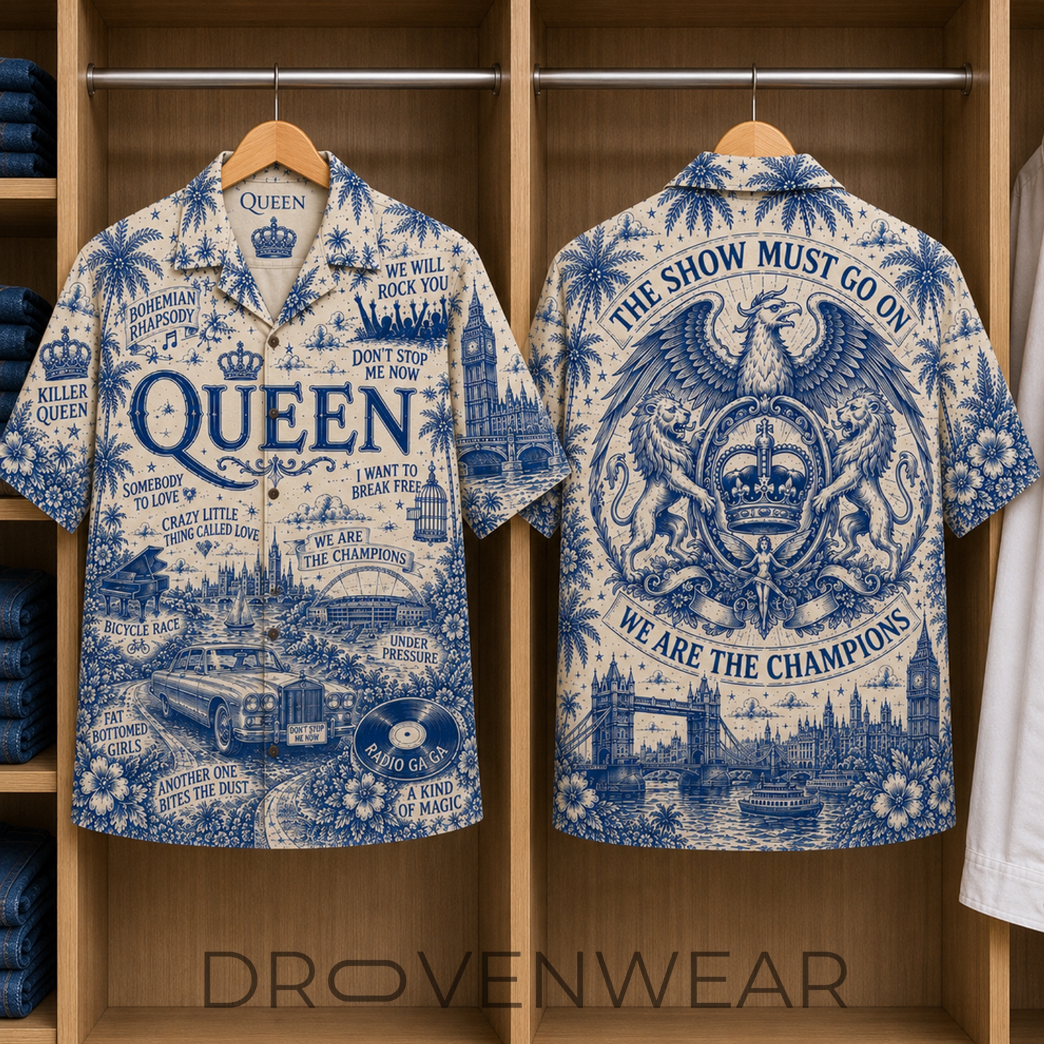 Queen Band Special Edition Tropical Blue Hawaiian Shirt Queen Band Special Edition Tropical Blue Hawaiian Shirt