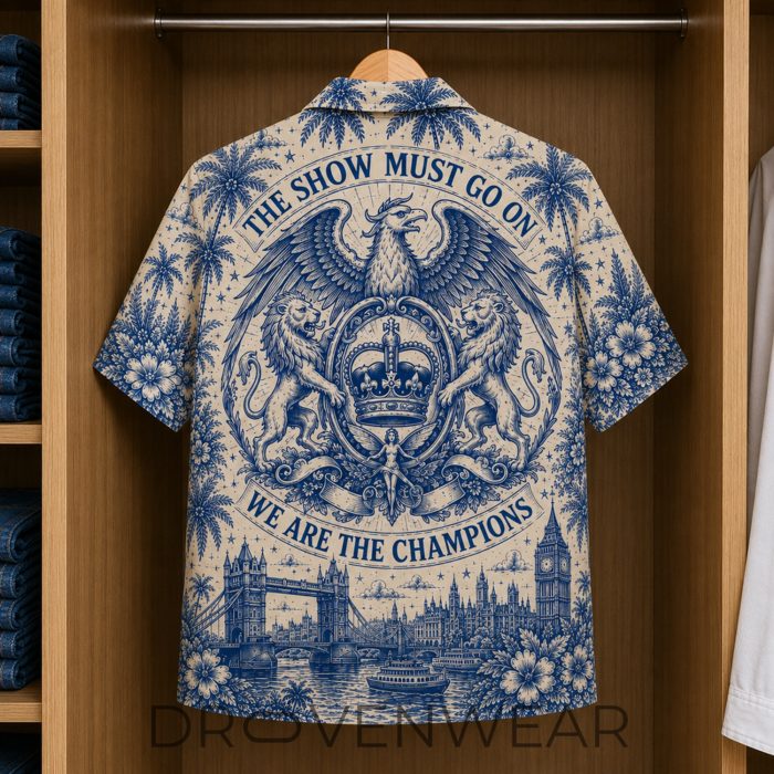 Queen Band Special Edition Tropical Blue Hawaiian Shirt - Image 4