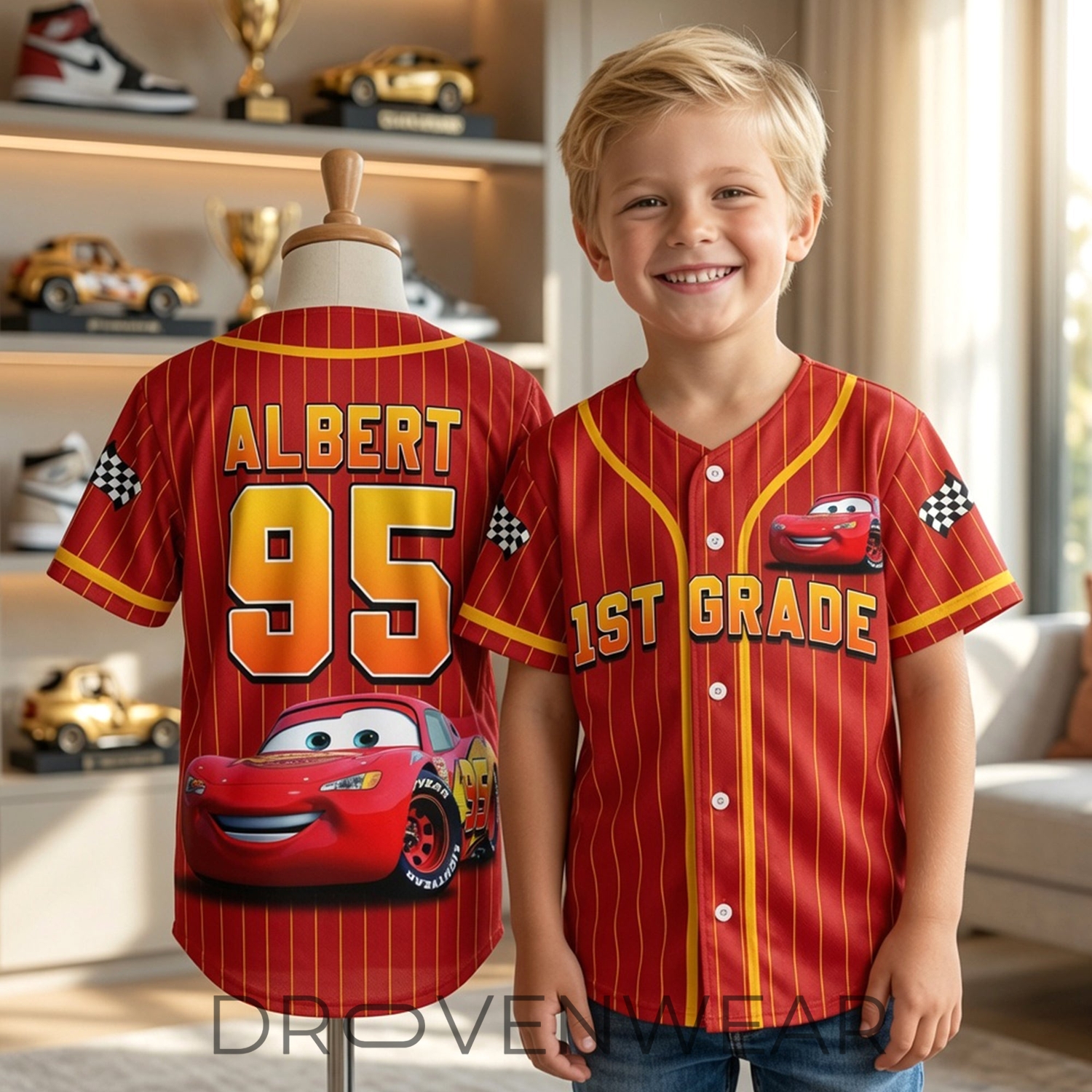 Race To School Baseball Jersey - Personalized Gifts For Kids Race To School Baseball Jersey - Personalized Gifts For Kids