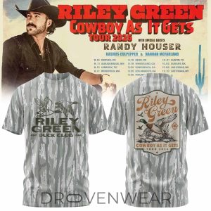 Riley Green Cowboy As It Gets Heritage Tour 2026 Tee by Drovenwear.com