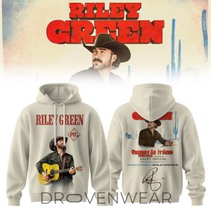 Riley Green Cowboy As It Gets Tour 2026 Pullover Hoodie by Drovenwear.com