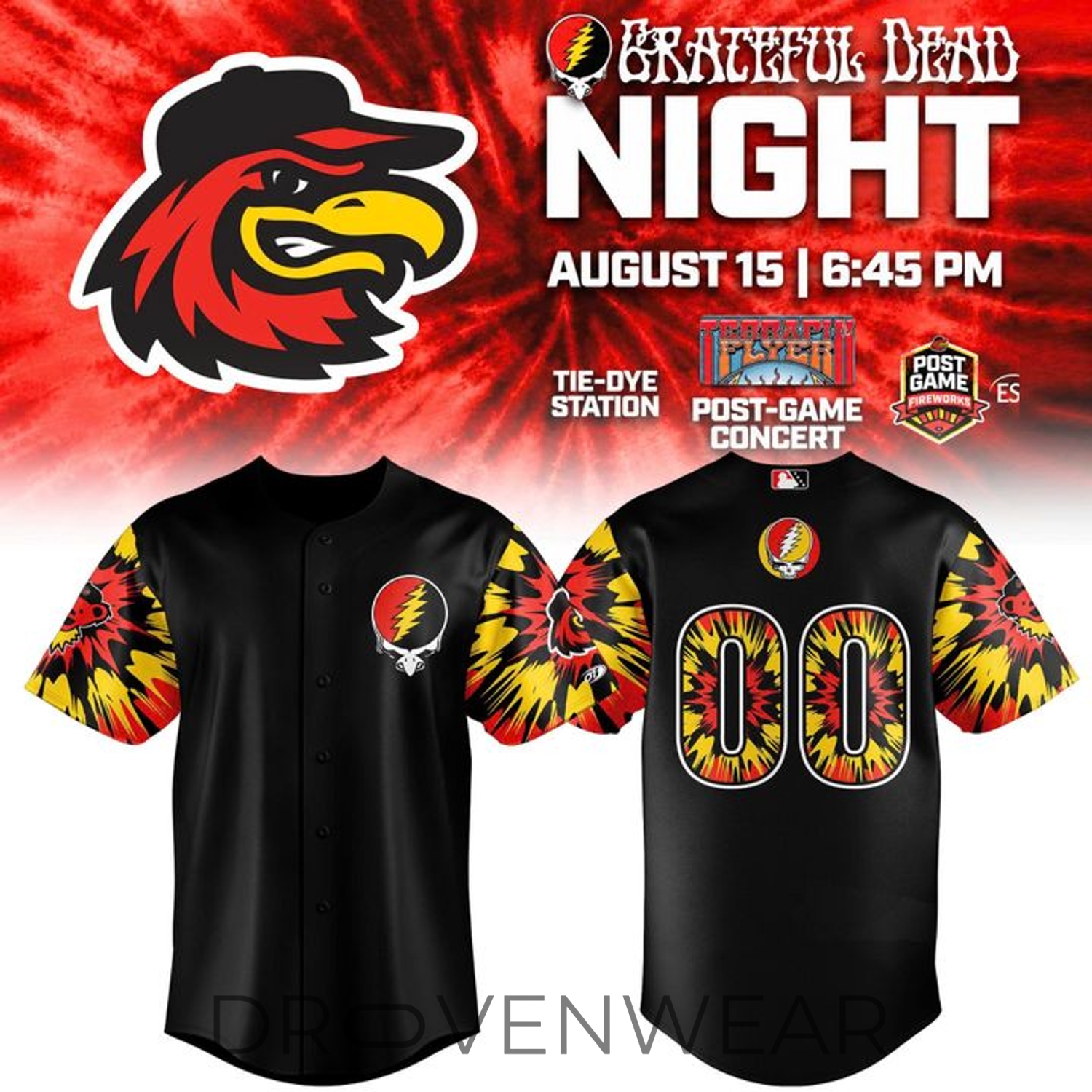 Rochester Red Wings Grateful Dead Night 2026 Limited Edition Baseball Jersey Rochester Red Wings Grateful Dead Night 2026 Limited Edition Baseball Jersey