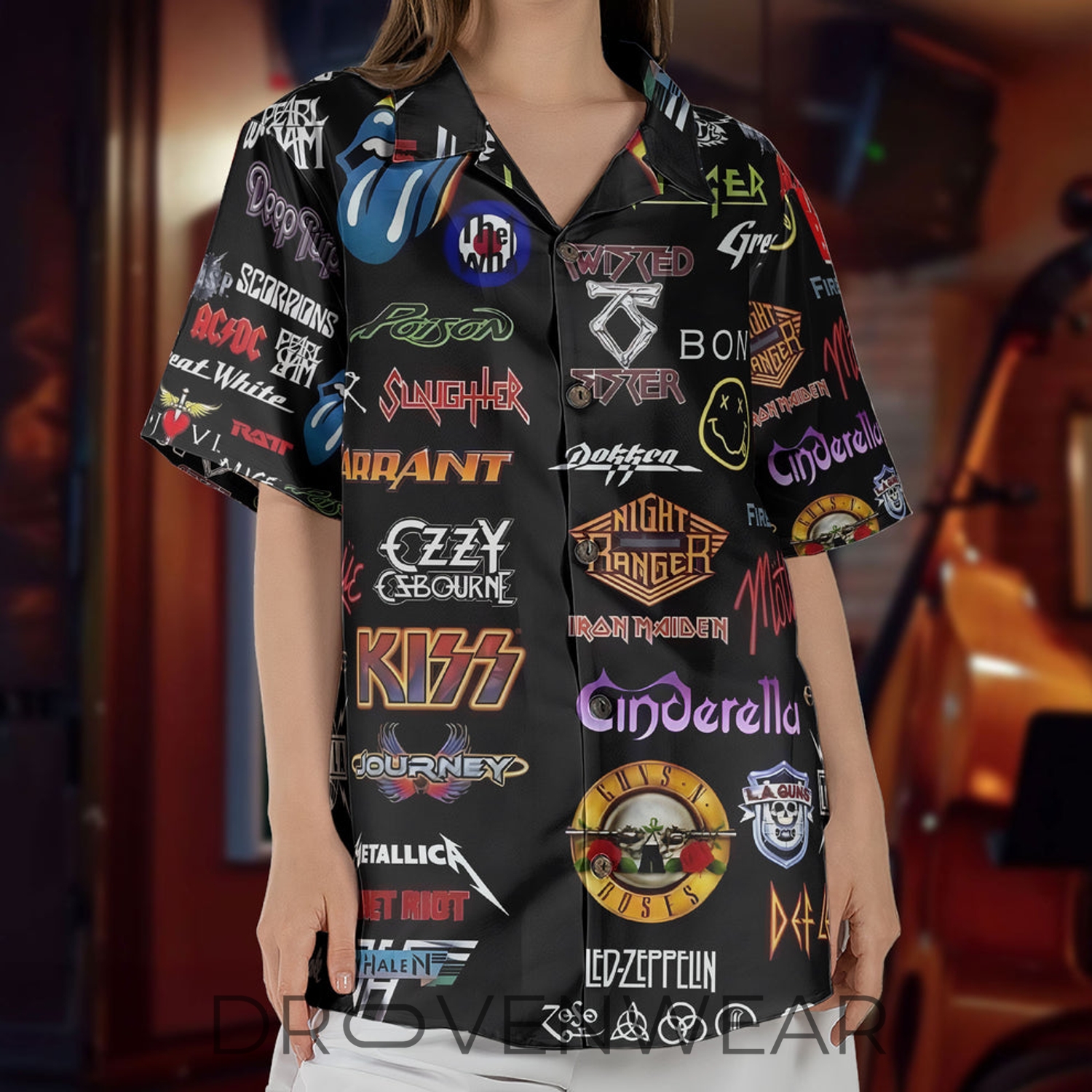 Rock Band Retro Music Inspired Aloha Unisex Hawaiian Shirt Rock Band Retro Music Inspired Aloha Unisex Hawaiian Shirt